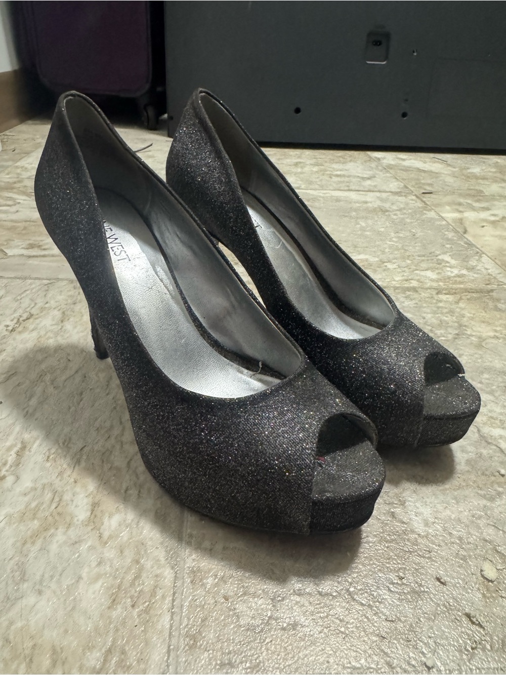 Glitter heels - silver